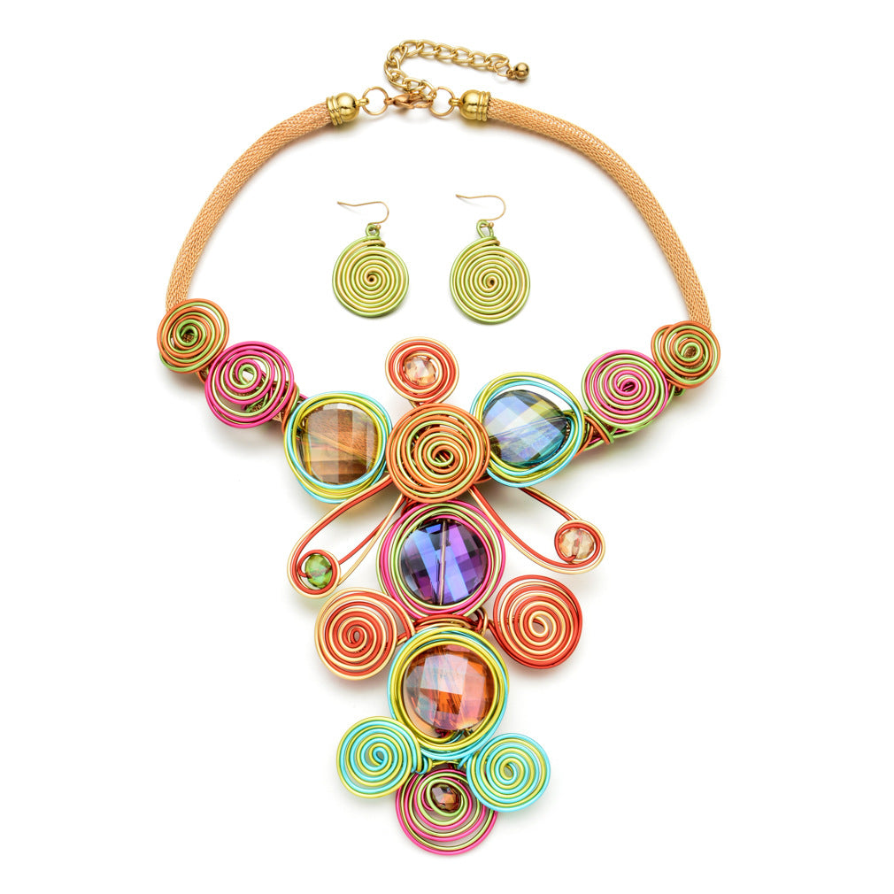 Geometric Tassel Statement Necklace