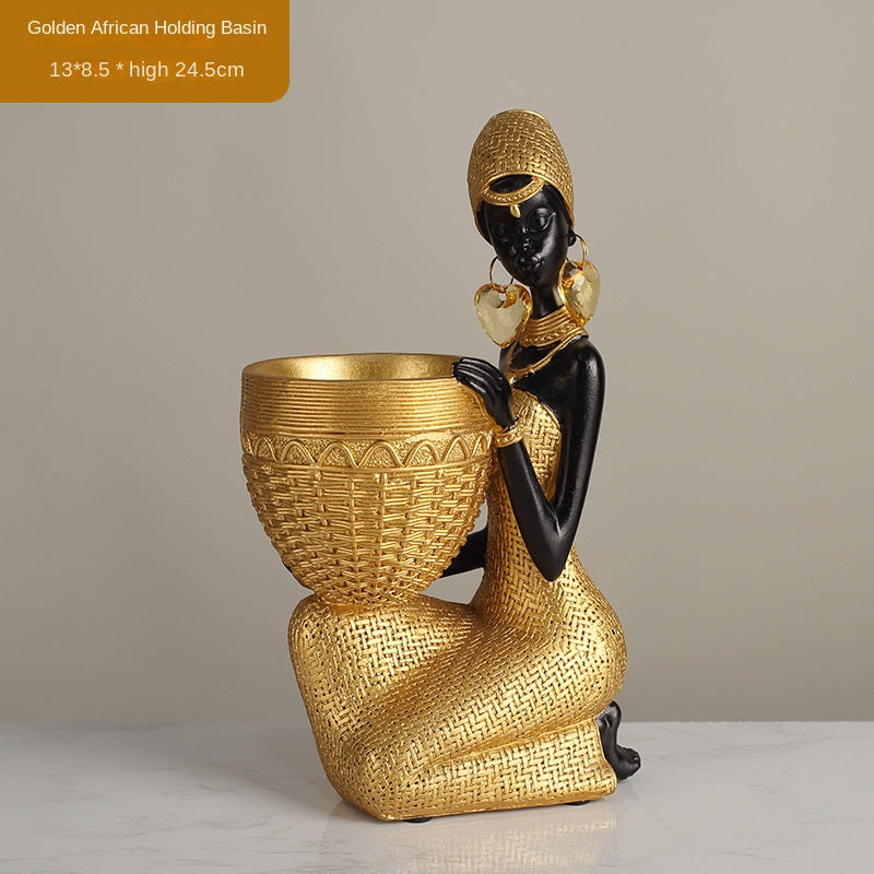 African Character Resin Figurines | Home Décor