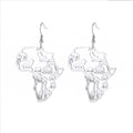 African Map Tassel Earrings | Elephant & Giraffe Stainless Steel