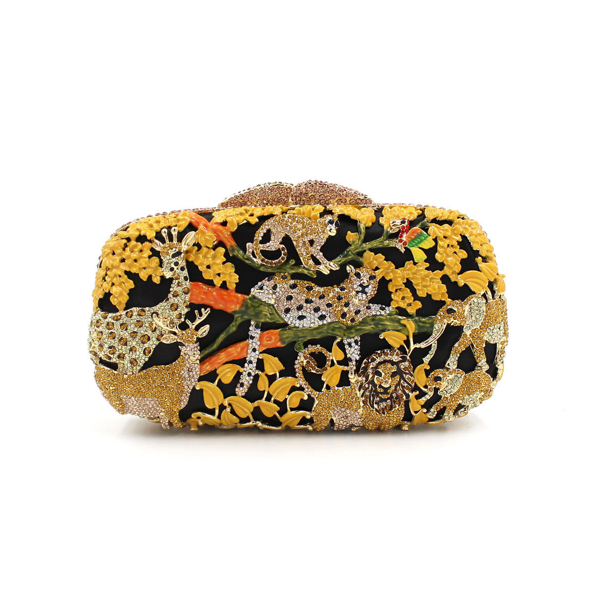 Animal Forest Crystal Clutch | Hollow Metal Evening Bag