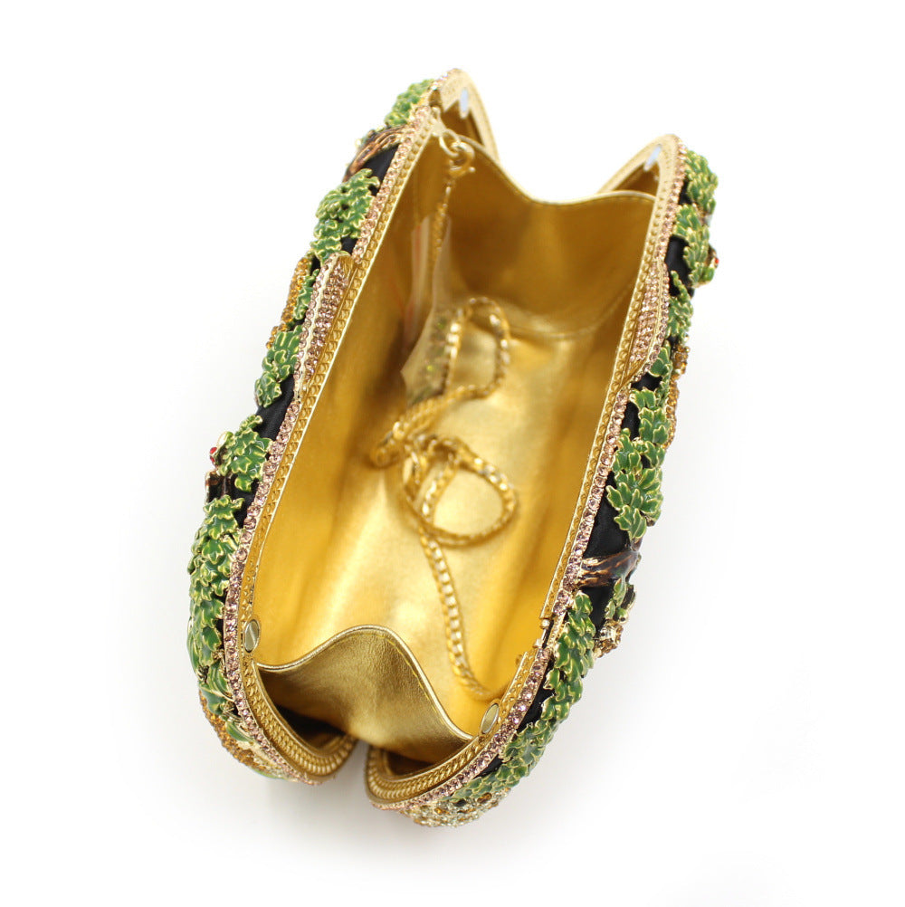 Animal Forest Crystal Clutch | Hollow Metal Evening Bag