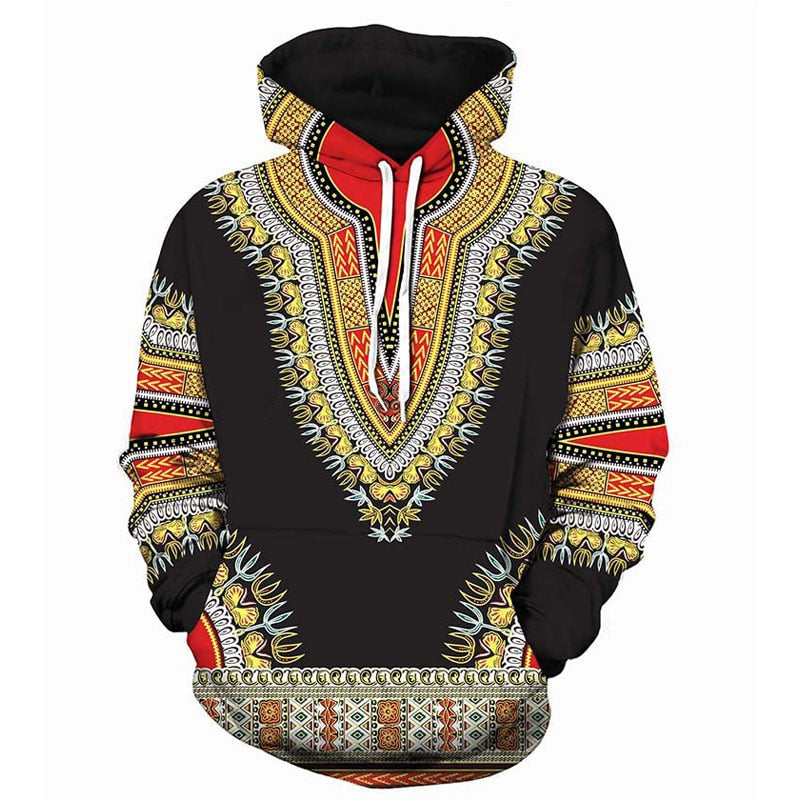Unisex Dashiki Print Hoodie