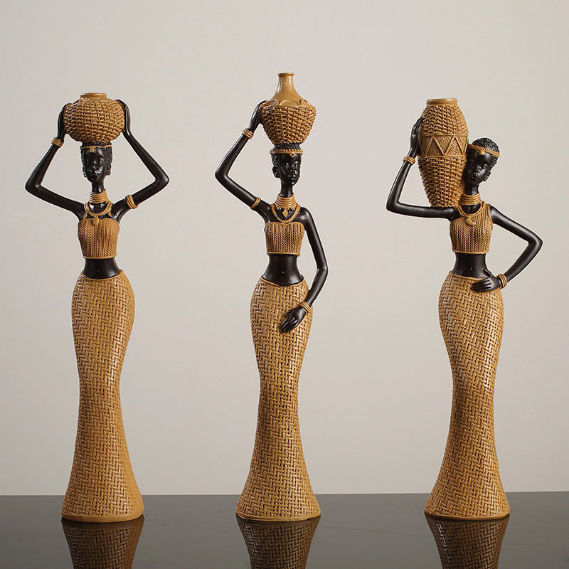 African Character Resin Figurines | Home Décor