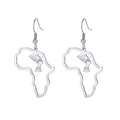 African Map Hollow Cut Pendant Earrings | Stainless Steel