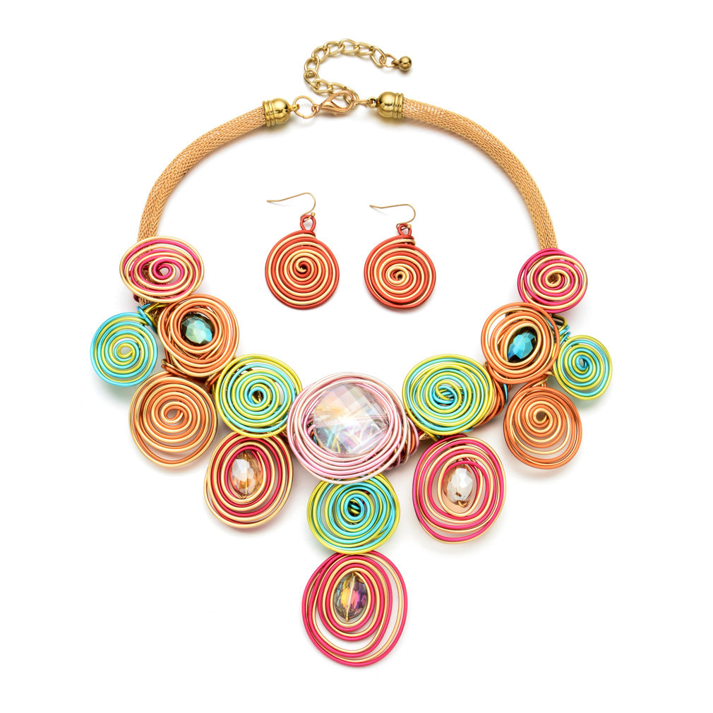 Geometric Tassel Statement Necklace