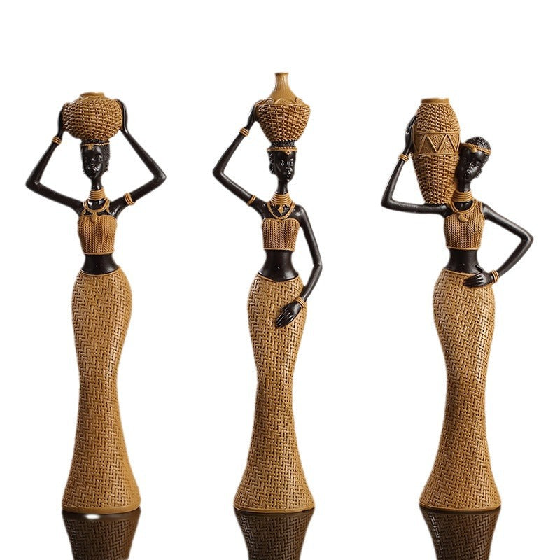African Character Resin Figurines | Home Décor