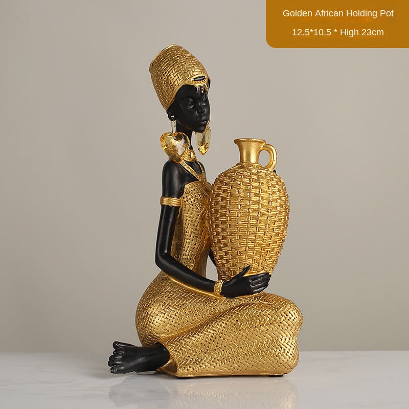 African Character Resin Figurines | Home Décor