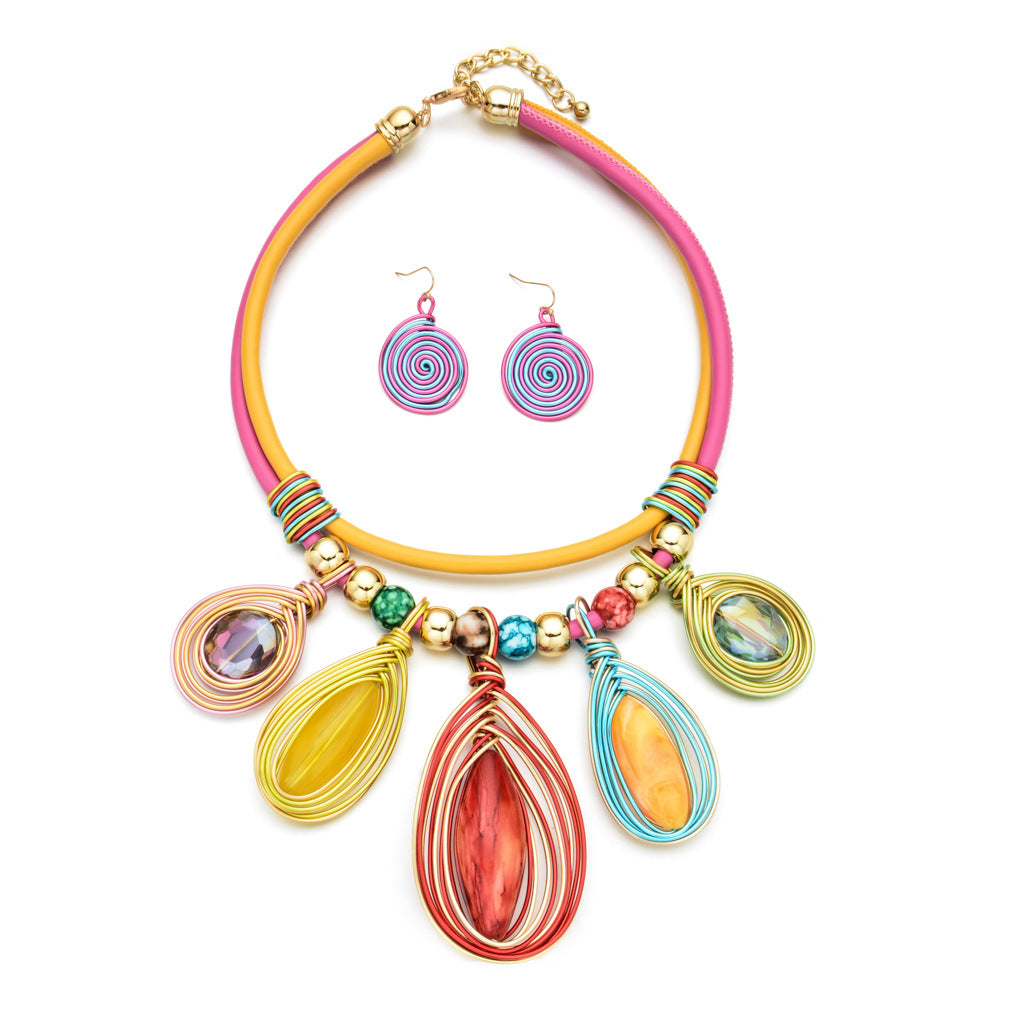 Geometric Tassel Statement Necklace