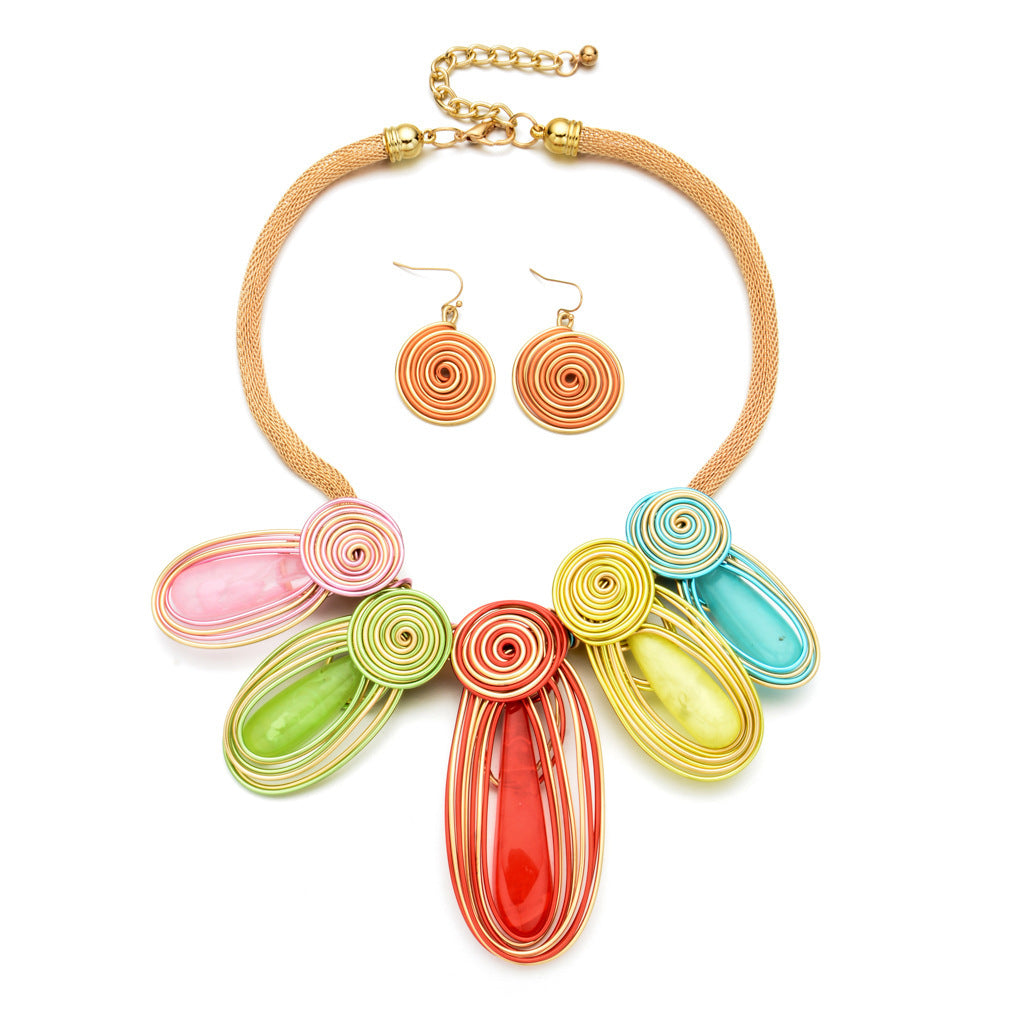 Geometric Tassel Statement Necklace