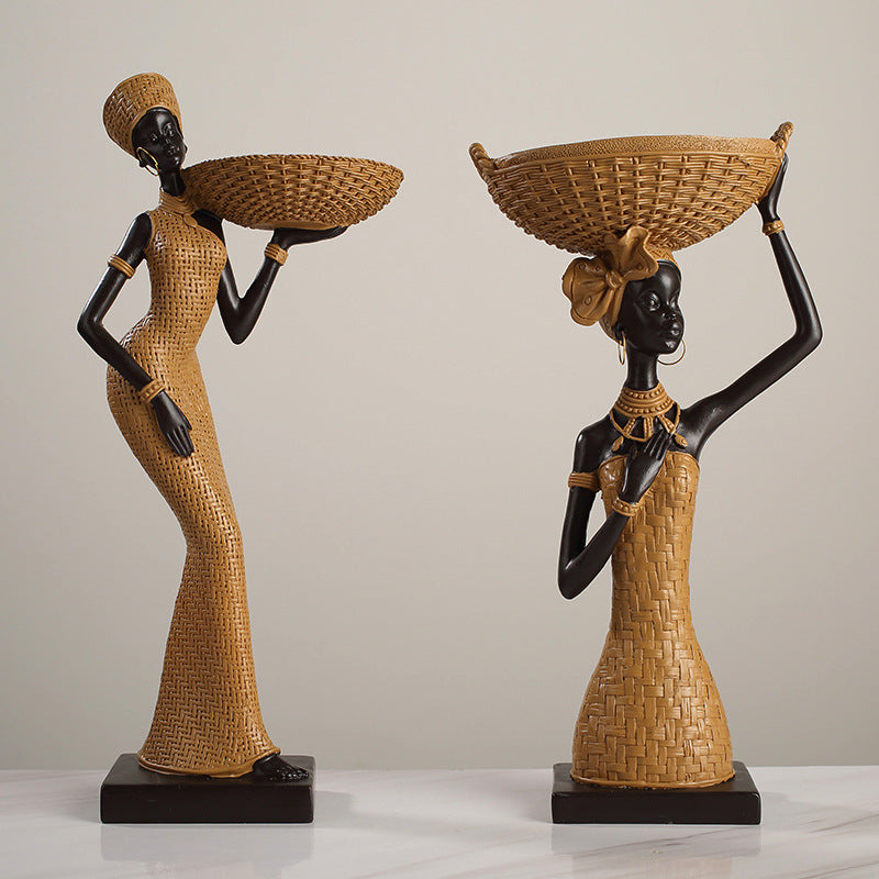 African Character Resin Figurines | Home Décor
