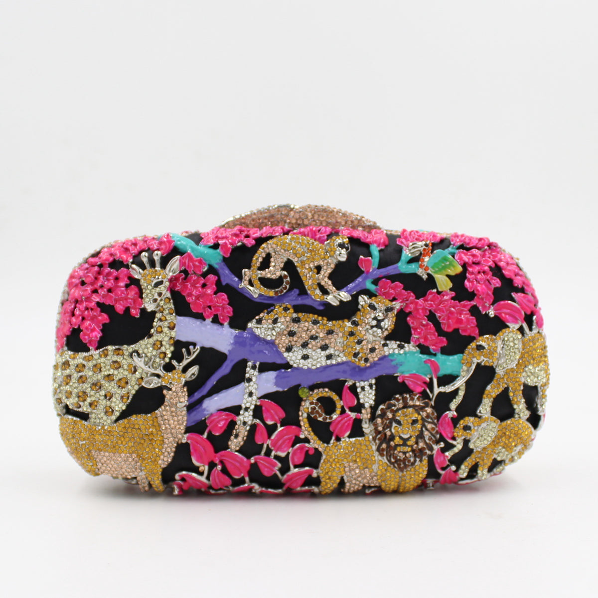 Animal Forest Crystal Clutch | Hollow Metal Evening Bag